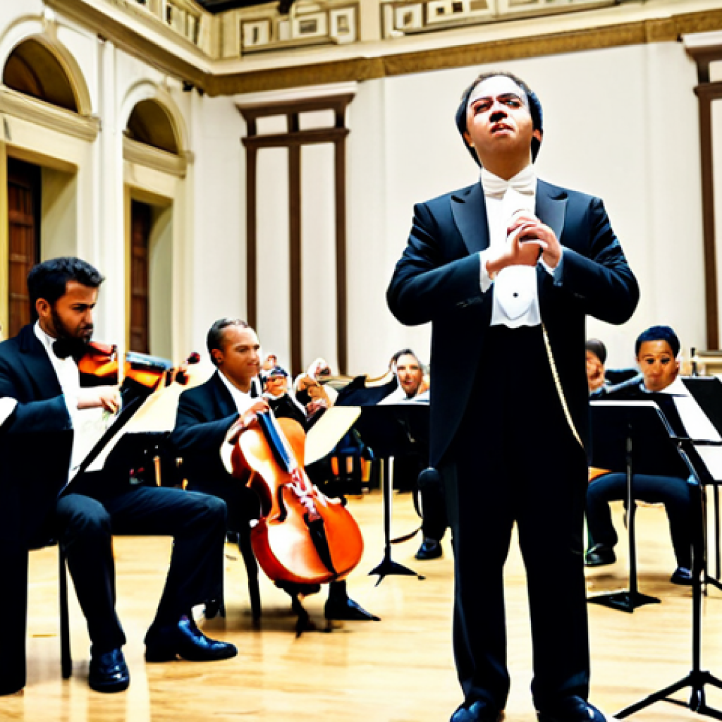 **

"A diverse group of musicians in an orchestra, fully clothed in formal attire, performing a classical piece in a grand concert hall. Instruments include violins, cellos, flutes, clarinets, trumpets, and percussion. The conductor is leading with passion and precision. Perfect anatomy, natural proportions, safe for work, appropriate content, professional, family-friendly, high quality."

**