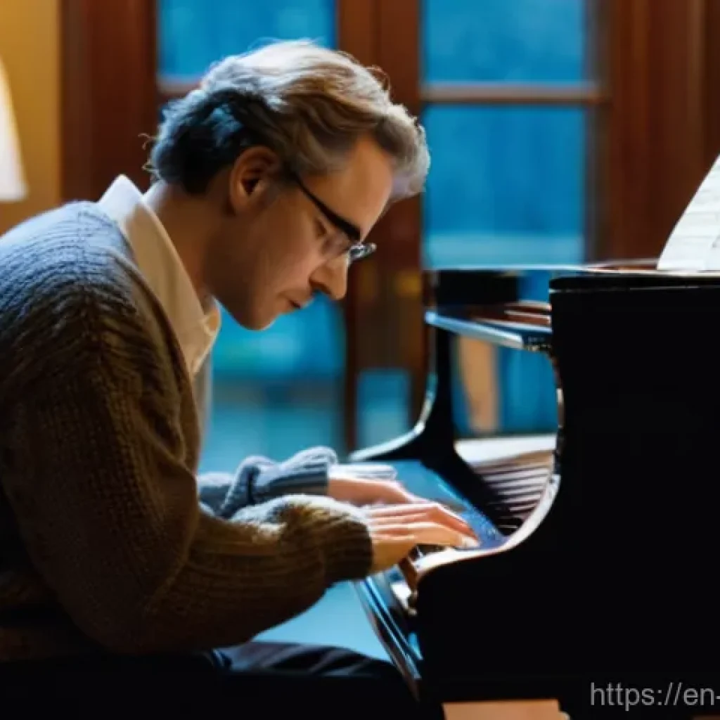 작곡가 자격증과 오케스트레이션 - **A male or female composer (fully clothed in a comfortable, stylish sweater and dark trousers) sits...